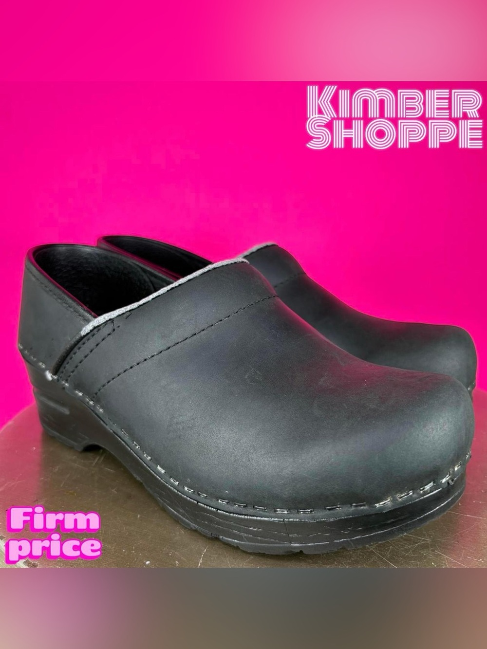 Dansko Profession Black Leather Slip-On Clog EU 35 EU 4.5-5